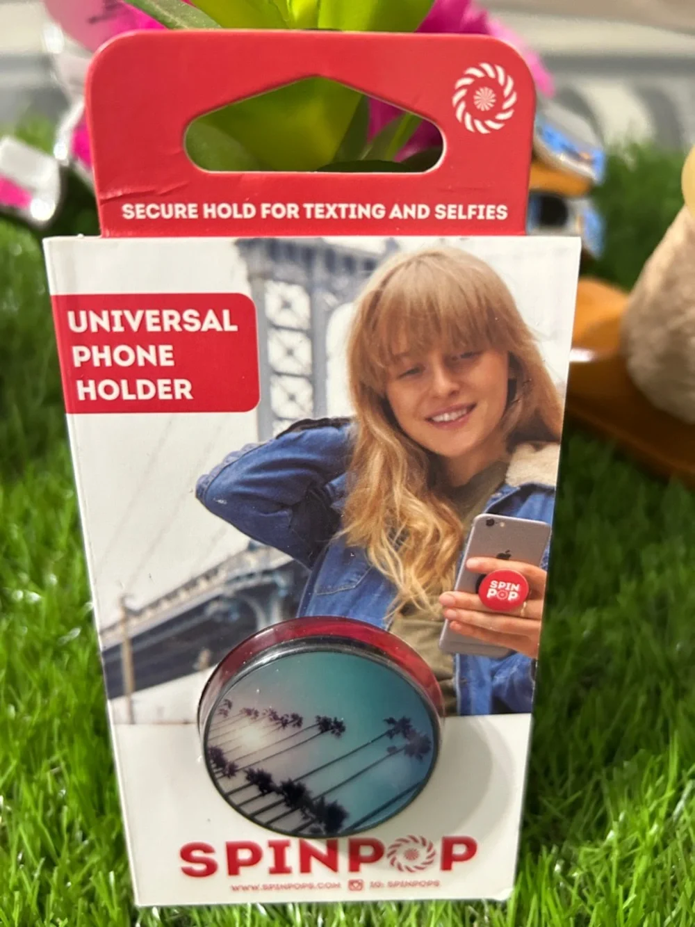 Blue Palm Tree Universal Phone Holder